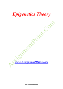 Epigenetics Theory www.AssignmentPoint.com In genetics