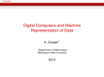 Digital Computers and Machine Representation of Data
