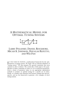 A Mathematical Model for Optimal Tuning Systems