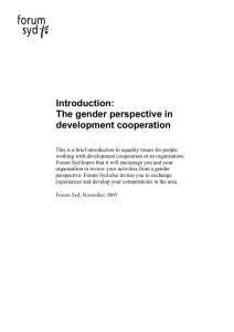 Introduction: The gender perspective in development cooperation