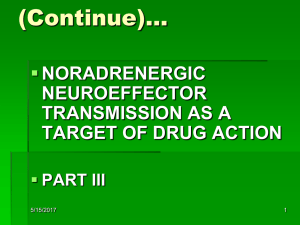 noradrenergic neuroeffector transmission as a target of drug action.