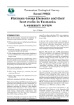 Platinum Group Elements and their host rocks in Tasmania