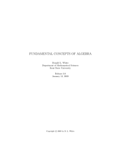 fundamental concepts of algebra - Department of Mathematical