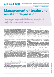 Management of treatment- resistant depression
