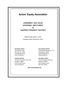 University/Resident Theatre Association (URTA) Rulebook 10-13
