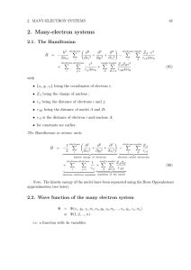 2. Many-electron systems