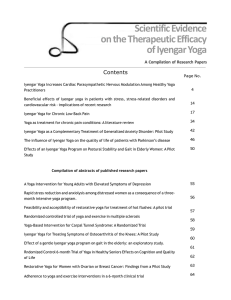 Scientific Evidence on the Therapeutic Efficacy of Iyengar