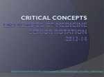 CRITICAL CONCEPTS LSU SCHOOL OF MEDICINE