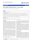 Peri-orbital foreign body: a case report | Journal of Medical Case