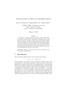 Announcement as effort on topological spaces