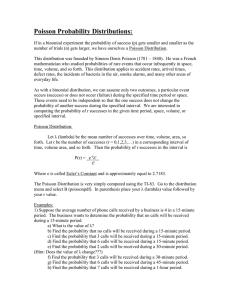 Poisson Probability Distributions