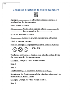 Example: Change 8/3 to a mixed number.