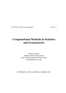 Computational Methods in Statistics and Econometrics