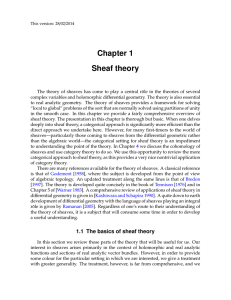 Chapter 1 Sheaf theory