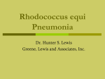 Rhodococcus equi Pneumonia - Greene, Lewis and Associates, Inc