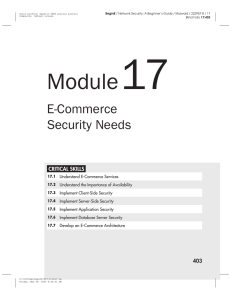 Module 17, E-Commerce Security Needs