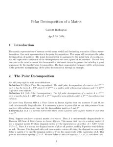 Polar Decomposition of a Matrix