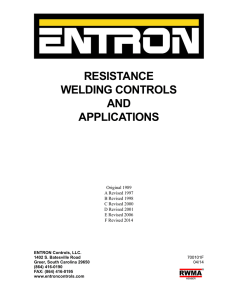 resistance welding controls and applications