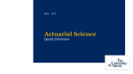 Actuarial Science Quick Overview