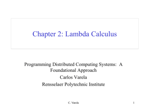 Chapter 2 - Lambda Calculus - Rensselaer Polytechnic Institute