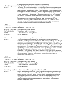 Chapter 02: Planning, Implementing, and Evaluating Marketing