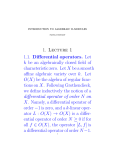 1. Lecture 1 1.1. Differential operators. Let k be an algebraically