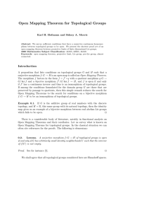 Open Mapping Theorem for Topological Groups