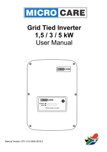 Grid Tied Inverter 1,5 / 3 / 5 kW User Manual