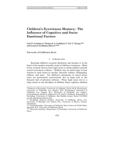 Children`s Eyewitness Memory: The Influence of Cognitive and