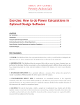 How to do Power Calculations in Optimal Design Software