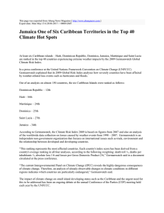 Jamaica One of Six Caribbean Territories in the Top 40 Climate Hot