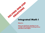 Solving One-Step Equations