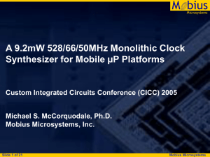 Mobius Microsystems CICC Talk