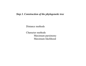 Step 3. Construction of the phylogenetic tree Distance methods