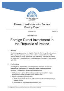 Foreign Direct Investment in the Republic of Ireland (FDI)