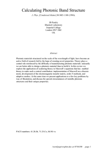 Calculating Photonic Band Structure