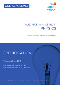 GCE Physics Specification