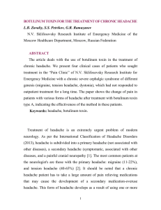 Botulinum in the treatment of chronic headache