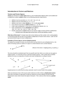 Introduction to Vectors and Matrices