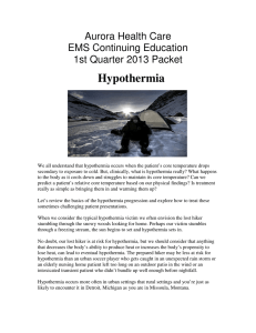 1st Quarter – Hypothermia Packet