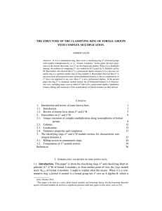 The structure of the classifying ring of formal groups with