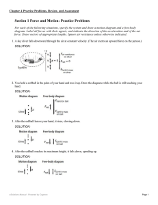 Section 1 Force and Motion: Practice Problems