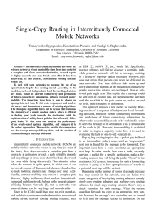 Single-Copy Routing in Intermittently Connected Mobile