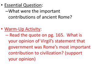 Roman Achievements - Mr. Tyler`s Social Studies