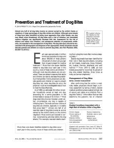 Prevention and Treatment of Dog Bites