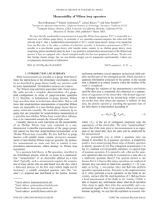 Measurability of Wilson loop operators