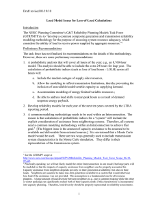 Load Model Issues for RAS, LFWG, LOLEWG discussion