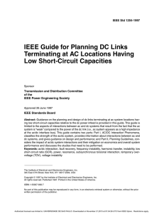 IEEE Std 1204-1997, IEEE Guide for Planning DC Links Terminating