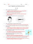 Unit 9: Magnetism and Induction Review KEY