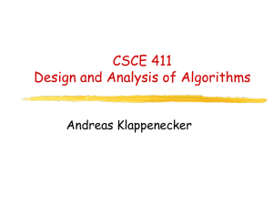 CPSC 411 Design and Analysis of Algorithms